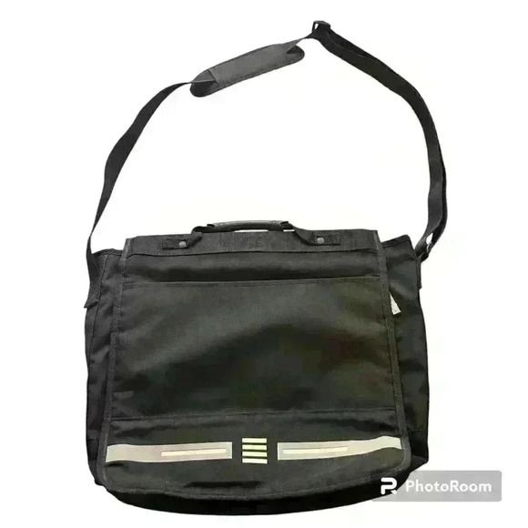 Lands End Messenger Bag Padded Shoulder Laptop Computer Tote Storage Business - Picture 1 of 12